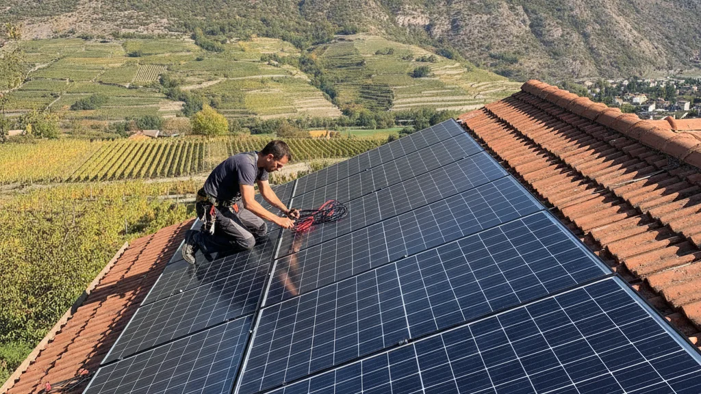 Panneaux solaires à Martigny, Suisse romande
