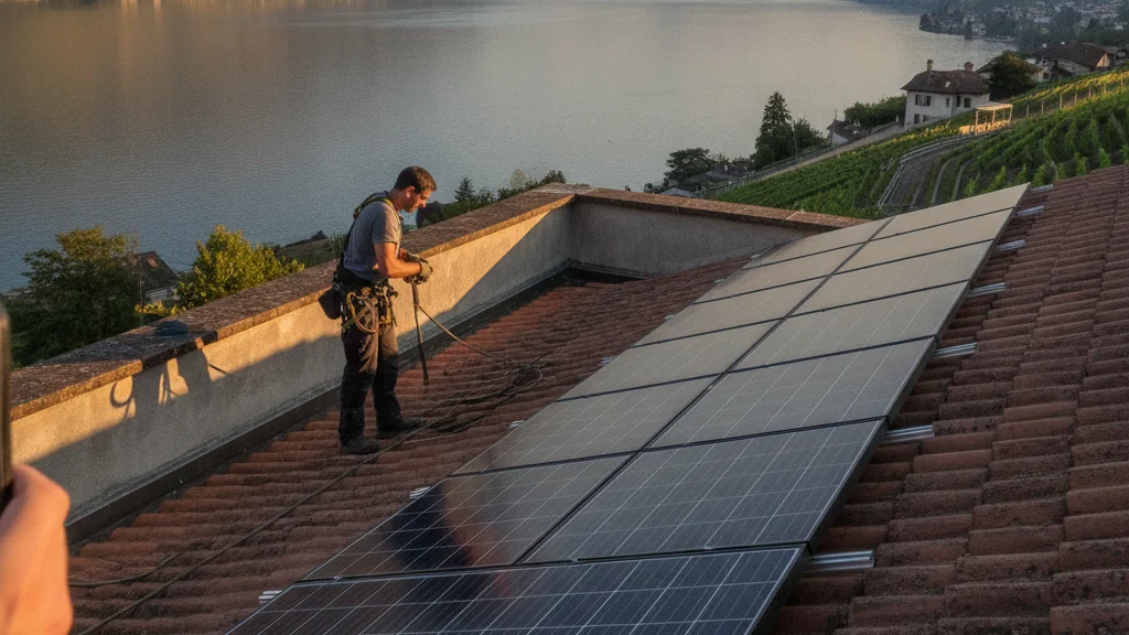 Panneaux solaires à Montreux, Suisse romande