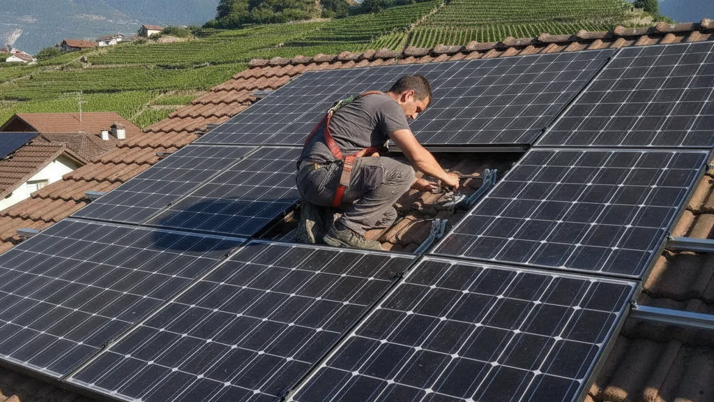 Panneaux solaires à Sion, Suisse romande